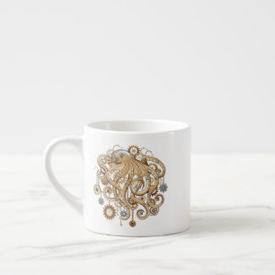 Xícara De Espresso Polvo Steampunk Retro Fantasia Mecânica