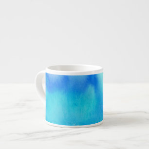 Xícara De Espresso Ponto azul, pintado mão abstrato da aguarela