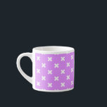Xícara De Espresso Pontos de cruz brancos em lilás<br><div class="desc">Pontos de cruz brancos em lilás</div>