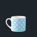 Xícara De Espresso Pontos de cruz brancos no azul-bebê<br><div class="desc">Pontos de cruz brancos no azul-bebê</div>