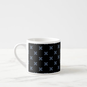 Xícara De Espresso Pontos de cruz de cinza azul em preto