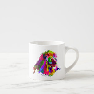 Xícara De Espresso Pop de Arte Prismática de Leão-62502