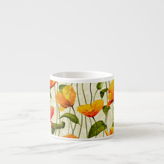 Xícara De Espresso Poppies Brilhantes (Frente)