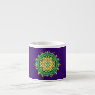 Xícara De Espresso Potência da Flor da Vida / Blume des Lebens