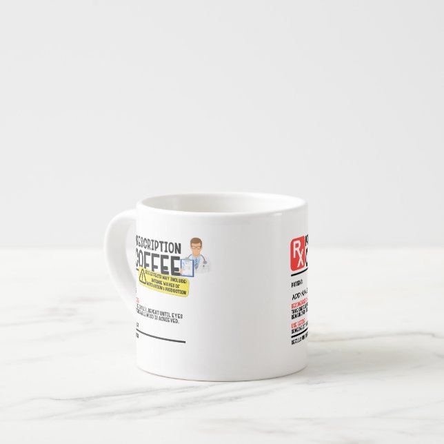 Xícara De Espresso Prescrição Engraçada Espresso Mug (Frente Esquerda)