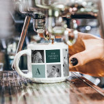 Xícara De Espresso Presente de Foto de Colagem de Nome Personalizado<br><div class="desc">Apresentando nosso mais recente presente personalizado de nome de família: Foto da Colagem de Trendy e Tema Verde! Este presente único e na moda foi concebido para celebrar os momentos especiais da sua família e adicionar um toque de elegância inspirada na natureza à sua decoração doméstica.</div>