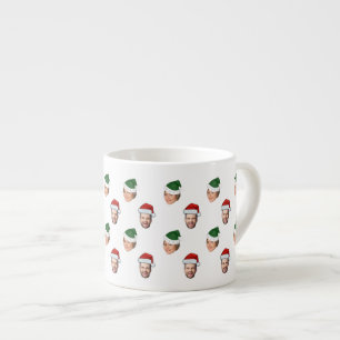 Xícara De Espresso Presente de Natal de Santa Hat Personalizado Face 