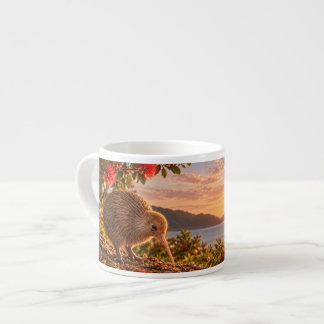 Xícara De Espresso Presente de Natal Kiwi Bird Pohutukawa Nova Zelând