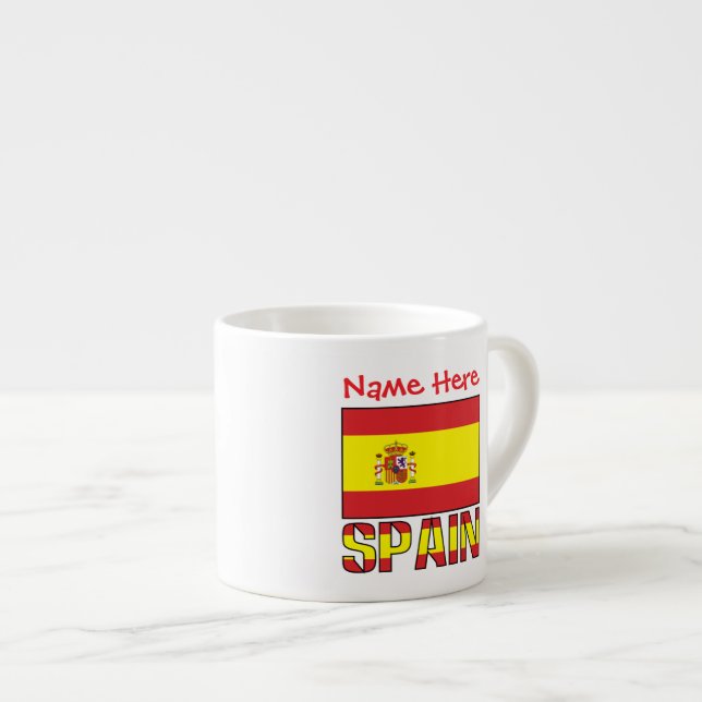 Xícara De Espresso Presente Personalizado da Bandeira da Espanha - He (Frente Esquerda)