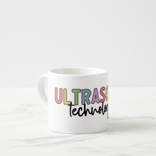 Xícara De Espresso Presentes Técnicos Ultrassônicos Do Tecnologia Ult (Frente Esquerda)