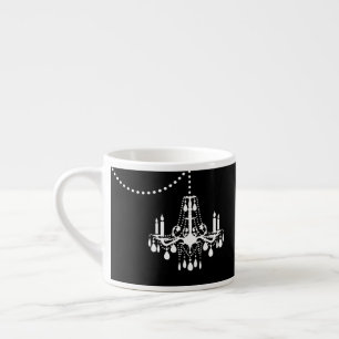 Xícara De Espresso Preto e branco sou tão Rico Chandelier Espresso M