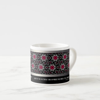 Xícara De Espresso Preto e Rosa | texto personalizado Expresso Mugs