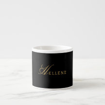 Preto Minimalista & Monograma Dourado