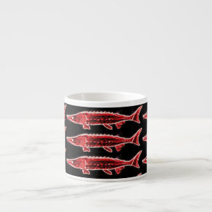 Xícara De Espresso preto vermelho dos esturjões