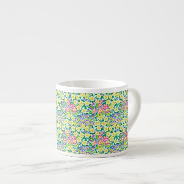 Xícara De Espresso Primroses Primavera bonito Espresso Mug, (Frente Esquerda)
