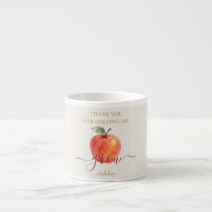 Xícara De Espresso Professora De Maçã De Aquarela - Obrigado, Present