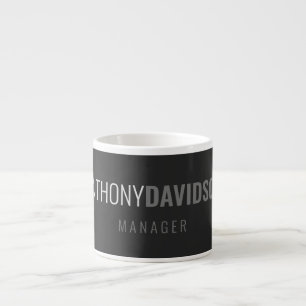 Xícara De Espresso Profissional Elegante Moderno Minimalista Seu Nome