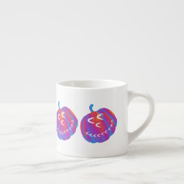Xícara De Espresso Psicodélica Pumpkin Coração Espresso Mug