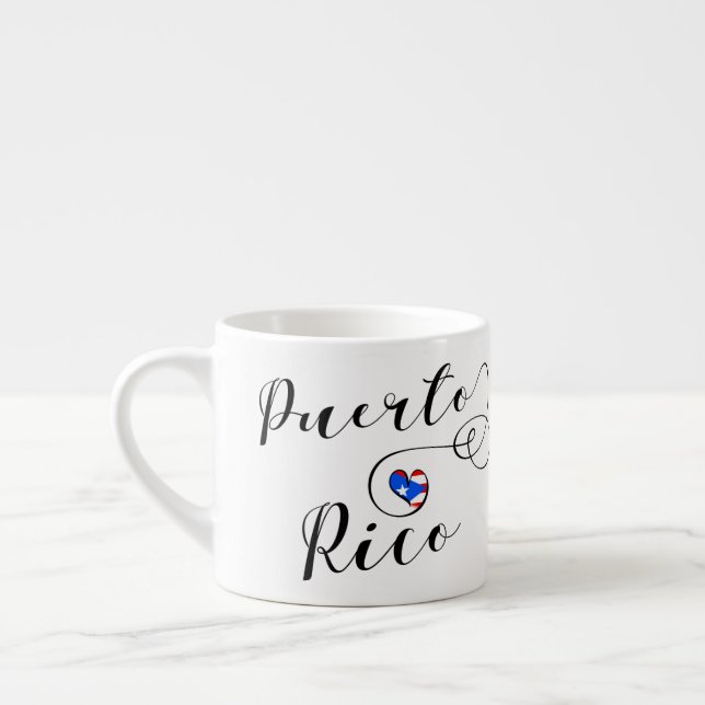 Xícara De Espresso Puerto Rico Flag Heart, Porto Rico (Esquerda)