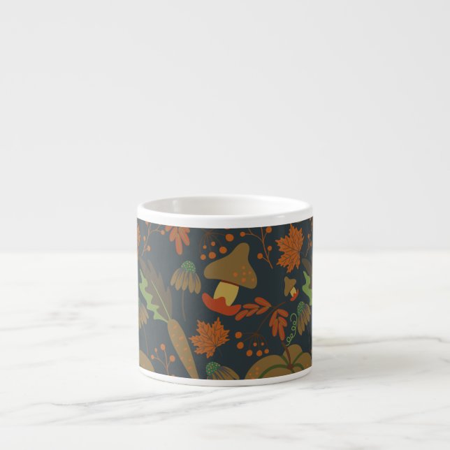 Xícara De Espresso Pumpkin sem pele e cenoura fundo escuro (Frente)