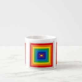 Xícara De Espresso Quadrado Arco-íris Hipnótico