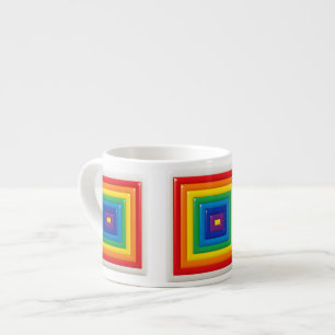 Xícara De Espresso Quadrado Arco-íris Hipnótico