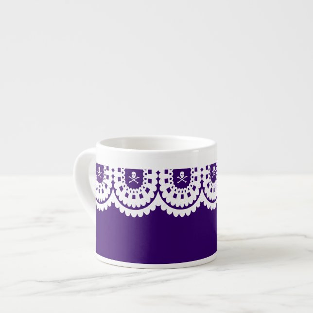 Xícara De Espresso QUALQUER COR! Cápsula branca Lace Pequena Taça de  (Frente Esquerda)