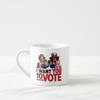 Xícara De Espresso QUERO QUE VOTEM (Gatinhas)