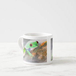 Xícara De Espresso Rã-arbórea-de-olho-vermelho na névoa, Agalychinis 