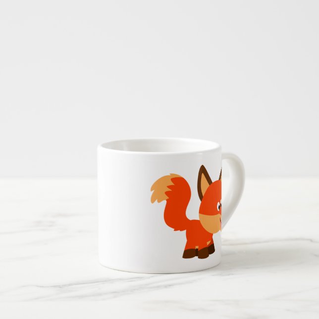 Xícara De Espresso Raposa De Cartoon E Borboleta Espresso Mug (Frente Esquerda)