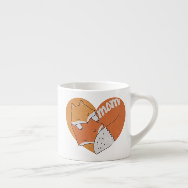 Xícara De Espresso Raposa-Mãe e Raposa-Bebê Amor (Direita)