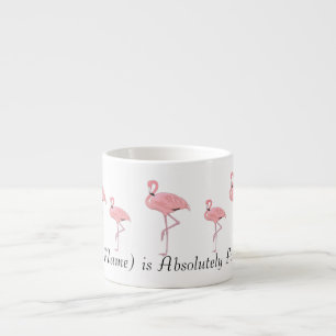 Xícara De Espresso Rebanho de Flamingos Rosa Nome Personalizado