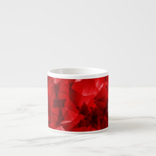 Xícara De Espresso Red Abstract Geometric Design-51083 (Frente)