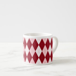 Xícara De Espresso Red Argyle Crimson Cor-de-rosa Pequeno Forma de Di
