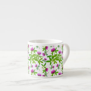 Xícara De Espresso Red Clovers on White