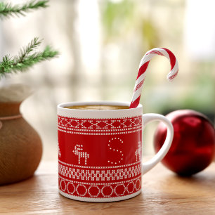 Xícara De Espresso Red Nordic Reindedo Festivo Natal Espresso Cup