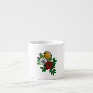 Xícara De Espresso Red robin sobre decoração de Natal