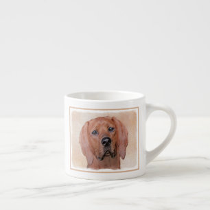 Xícara De Espresso Redbone Coonhound Painting - Arte De Cachorro Orig