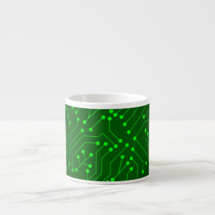 Xícara De Espresso Refrigere o design verde do conselho de circuito