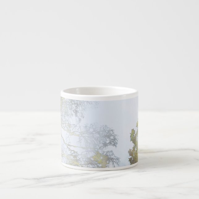 Xícara De Espresso Resplendor Dourado de Folhas Largas (Frente)