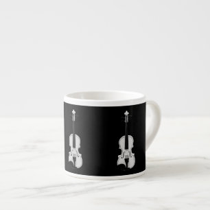 Xícara De Espresso Retrato de Violino - Foto Preta e Branca