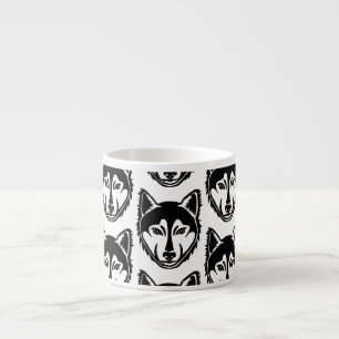 Xícara De Espresso Retrato preto e branco do Rouco Lino Cortado Impre