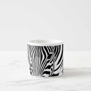 Xícara De Espresso Retrato zebra preto e branco