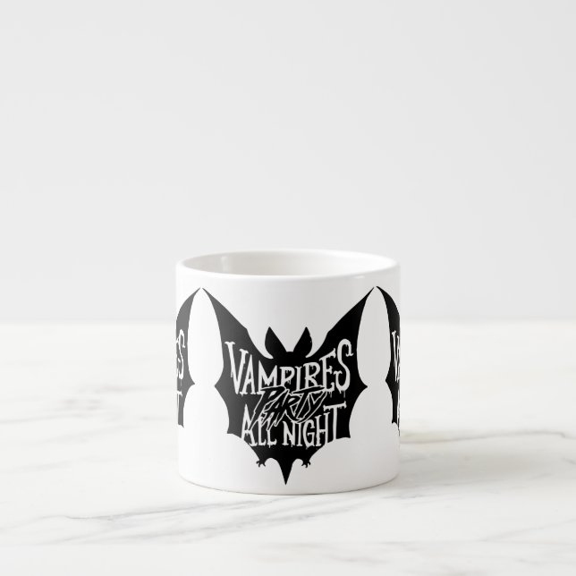 Xícara De Espresso Revelação Nocturna: Bash de Halloween do Vampiro (Frente)