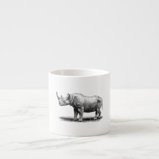 Xícara De Espresso Rhinos do rinoceronte da ilustração do rinoceronte