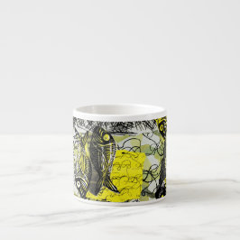 Xícara De Espresso Risco do Scribble dos peixes