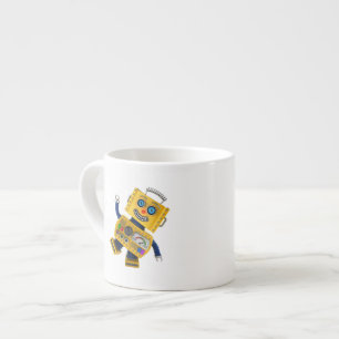 Xícara De Espresso Robô amarelo pateta do brinquedo