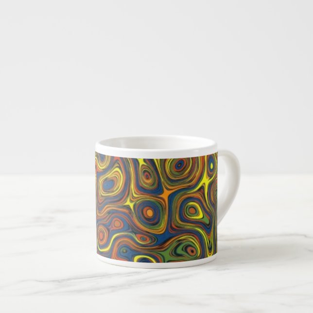 Xícara De Espresso Rochas Loucas Espresso Mug, Design Abstrato (Frente Esquerda)