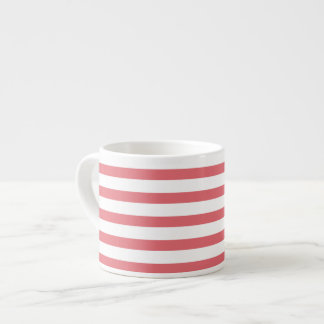 Xícara De Espresso Rosa e faixa horizontal branca