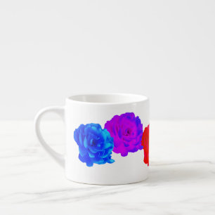 Xícara De Espresso Rosas Arco-íris Doce Delícia
